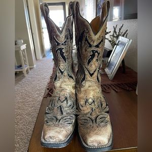 Tan and black Corral boots